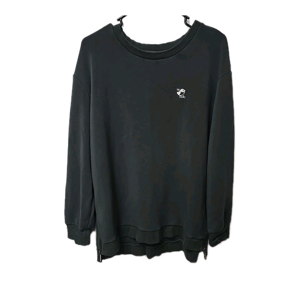 Varley Adeline Side Zip Sweatshirt Large Green Bird Logo 1987 Oversized Pullover
